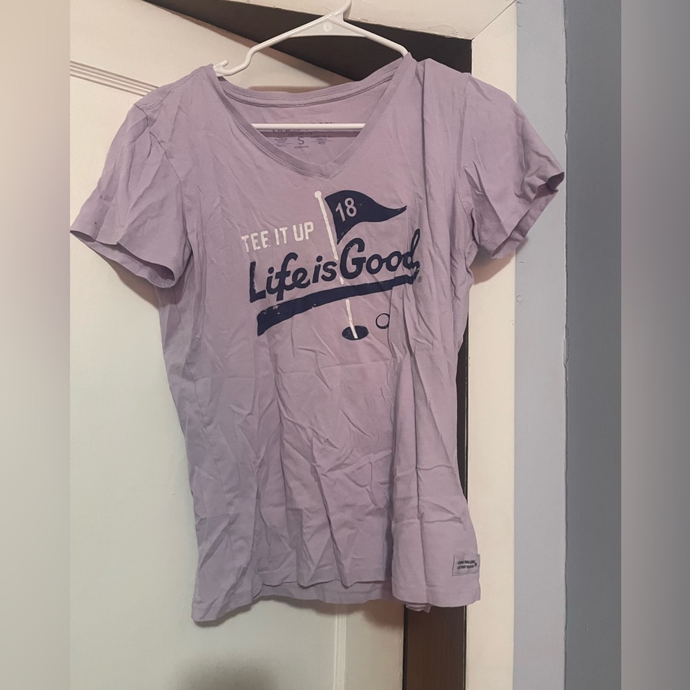 Life Is Good Golf Tee Shirt; Size: S; Color: Light Purple